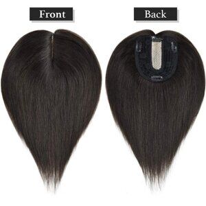 10” Human Hair Toppers Hair Pieces Clip in Topper Hair Dark Brown
